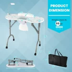LDAILY Portable Nail Table with Electric Dust Collector - Image 10